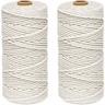 Kit Corde Macramé 3mm x 200m Fil de Coton Beige, 100% Coton Fil Macramé Ficelle Cordelette, Naturel