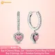 Danturn 925 Sterling Silber Ohrringe Funkelnden Halo Herz Hoop Ohrringe für Frauen Weibliche