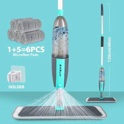 Magic Bodenreinigungsbesen mit Mikrofaser-Pads 360° ° Rotation Flat Spray Bodenwischerbesen zum Reinigen des Home Spin Mop