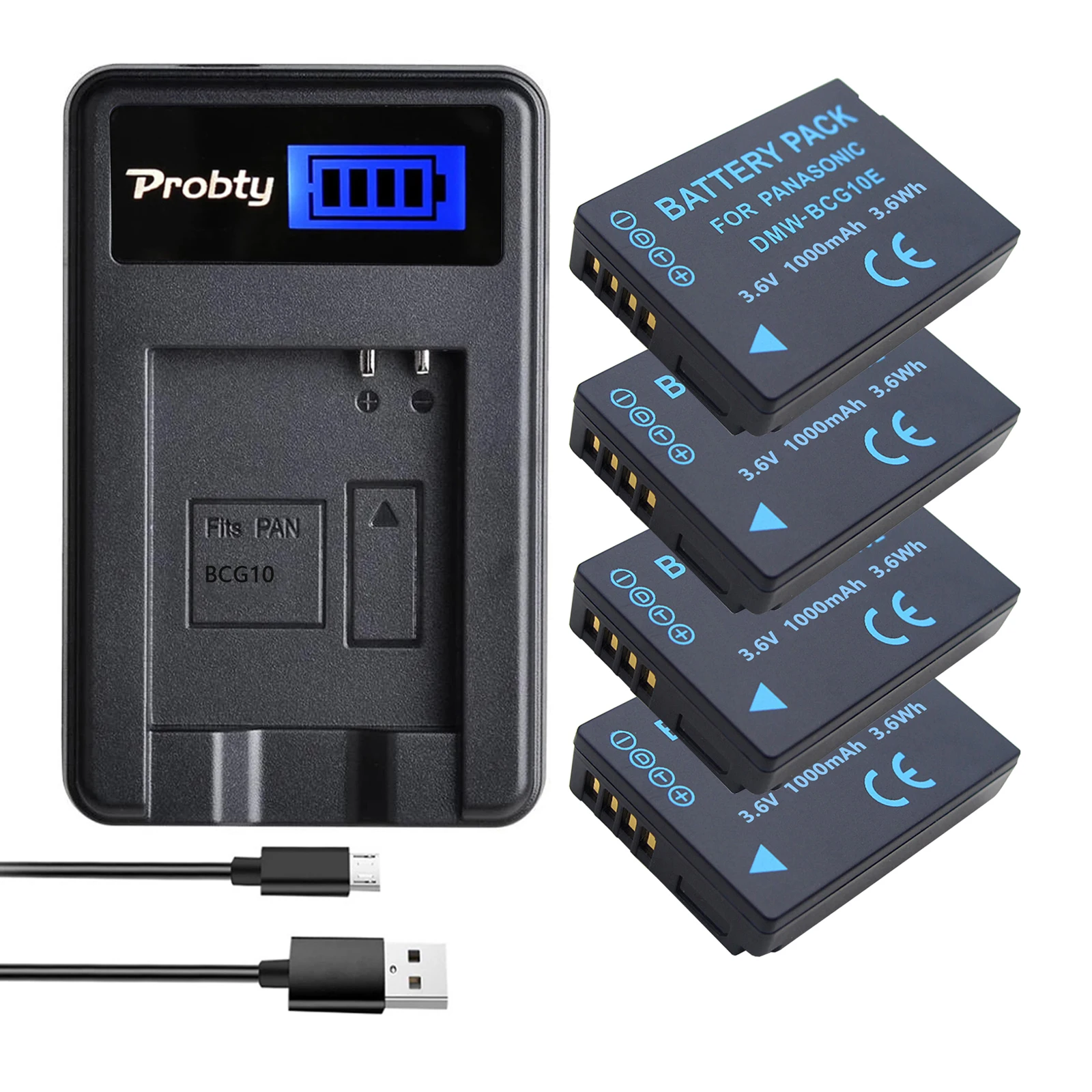 DMW-BCG10E BCG10 BCG10E Akku + LCD-USB-Ladegerät für Panasonic Lumix DMC-3D1 DMC-TZ7 DMC-TZ8 DMC-TZ10 DMC-TZ18 DMCTZ19 Image