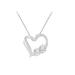 Women's Silver 1/10 Cttw Diamond Heart Pendant Necklace by Haus of Brilliance in Silver