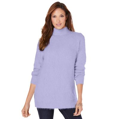 Plus Size Women's Soft Eyelash Sweater by Roaman's in Lavender (Size S)