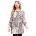 Plus Size Women's Snap Closure Easy Fit Knit Tunic by Catherines in Chai Latte Patchwork (Size 5X)