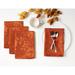 Set of 4 Vintage Leaves Napkins by BrylaneHome in Rust