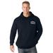 Men's Big & Tall Russell® Quilted Sleeve Hooded Sweatshirt by Russell Athletic in Black (Size XLT)