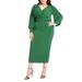 Plus Size Women's Cross Front Midi Dress by ELOQUII in Eden (Size 14)