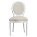 Camille Dining Chair - High Gloss White - Brushed Canvas Ivory