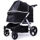 Double Dog Stroller Pet Travel Stroller High-View Pet Stroller Compact Portable reathable Practical Shockproof Outdoor Pet Cat Dog Carrier Pet Travel Stroller