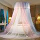 VARWANEO Princess Bed Canopy for Girls,Bed Canopy Curtain- Double Layer Sheer Mesh Dome Bed Curtain- Princess Mosquito Net for Twin Full Queen King Bed (Pink/Grey/White)