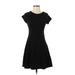 Aqua Casual Dress - Mini: Black Solid Dresses - Women's Size Medium