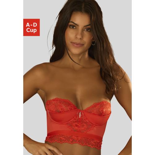 Corsage JETTE Gr. 80, Cup C, rot Damen Corsagen aus Spitze (anteilig recyceltem Polyamid), sexy Dessous