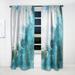 Design Art Abstract Semi-Sheer Thermal Rod Pocket Curtain Panels Polyester/Linen in Green/Blue/White | 63 H x 52 W in | Wayfair CTN39166-52-63