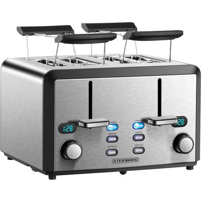 Xxl Toaster 4 Toastschlitze Toastautomat xxl Toaster 1600 Watt 6-Stufen Bräuneregler 2x