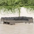 Latitude Run® 9 Piece Patio Lounge Set w/ Cushions Poly Rattan Wicker/Rattan in Gray | 21.9 H x 24.8 W x 24.8 D in | Wayfair