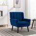 Accent Chairs for Bedroom, Modern Soft Velvet Arm Chair, Comfy Reading Tufted Upholstered Single Sofa for Living Room, Blue