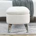 Storage Ottoman Bench, Upholstered Fabric Storage Bench, End of Bed Stool with Safety Hinge