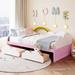 Twin Size Bed with Cute decoration,Platform Bed with 2 Drawers