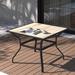 Square Metal Outdoor Patio Dining Table with Umbrella Hole