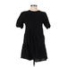 Zara Casual Dress - Mini Crew Neck Short sleeves: Black Print Dresses - Women's Size X-Small