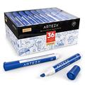 ARTEZA Whiteboard Marker, Set mit 36 Whiteboard Stiften in Blau, trocken abwischbar von Magnettafeln, Boardmarker mit Keilspitze für Zuhause, Büro oder Schule, 1 stück (36er Pack)