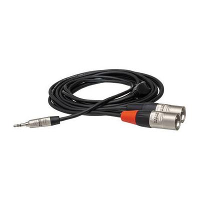 Hosa Technology Pro Stereo Breakout Cable - 3.5mm Stereo Mini to Dual 3-Pin XLR Male (15') HMX-015Y