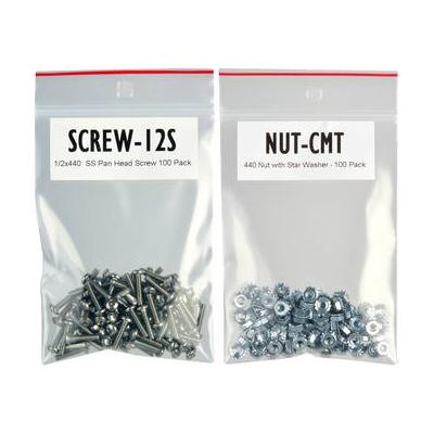 TecNec 12S Pan-Head Screws with Nut & Washers Kit (Stainless Steel, 100-Pack) SCREW-12S