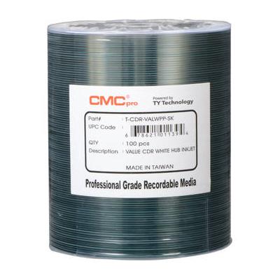 CMC Pro 48x Professional Grade Inkjet Printable CD-R Discs (100-Pack) TCDR-VALWPP-SK