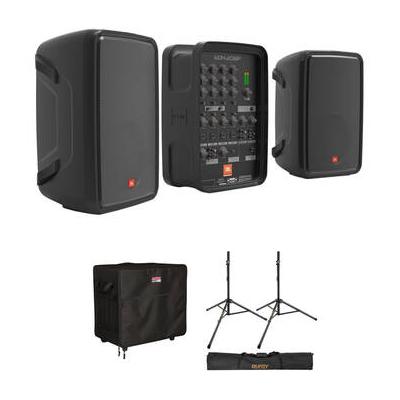JBL EON208P Portable PA System Kit with Speaker Stands and Protective Bags EON208P