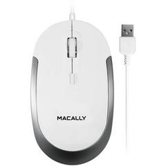 Macally USB Optical Silent Click Mouse (White/Gray) DYNAMOUSE