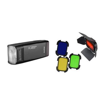 Godox AD200Pro Pocket Flash with Barndoors Kit AD2...