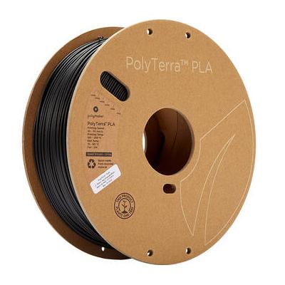 Polymaker 1.75mm PolyTerra PLA Filament (1kg, Charcoal Black) PM70820