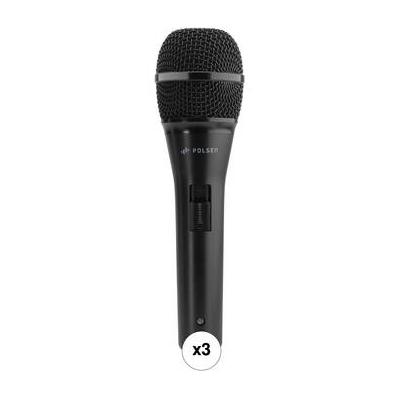 Polsen M-85-B Professional Dynamic Handheld Microphone (Black, 3-Pack) M85-B