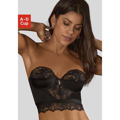 Corsage JETTE Gr. 90, Cup C, schwarz Damen Corsagen aus Spitze (anteilig recyceltem Polyamid), sexy Dessous