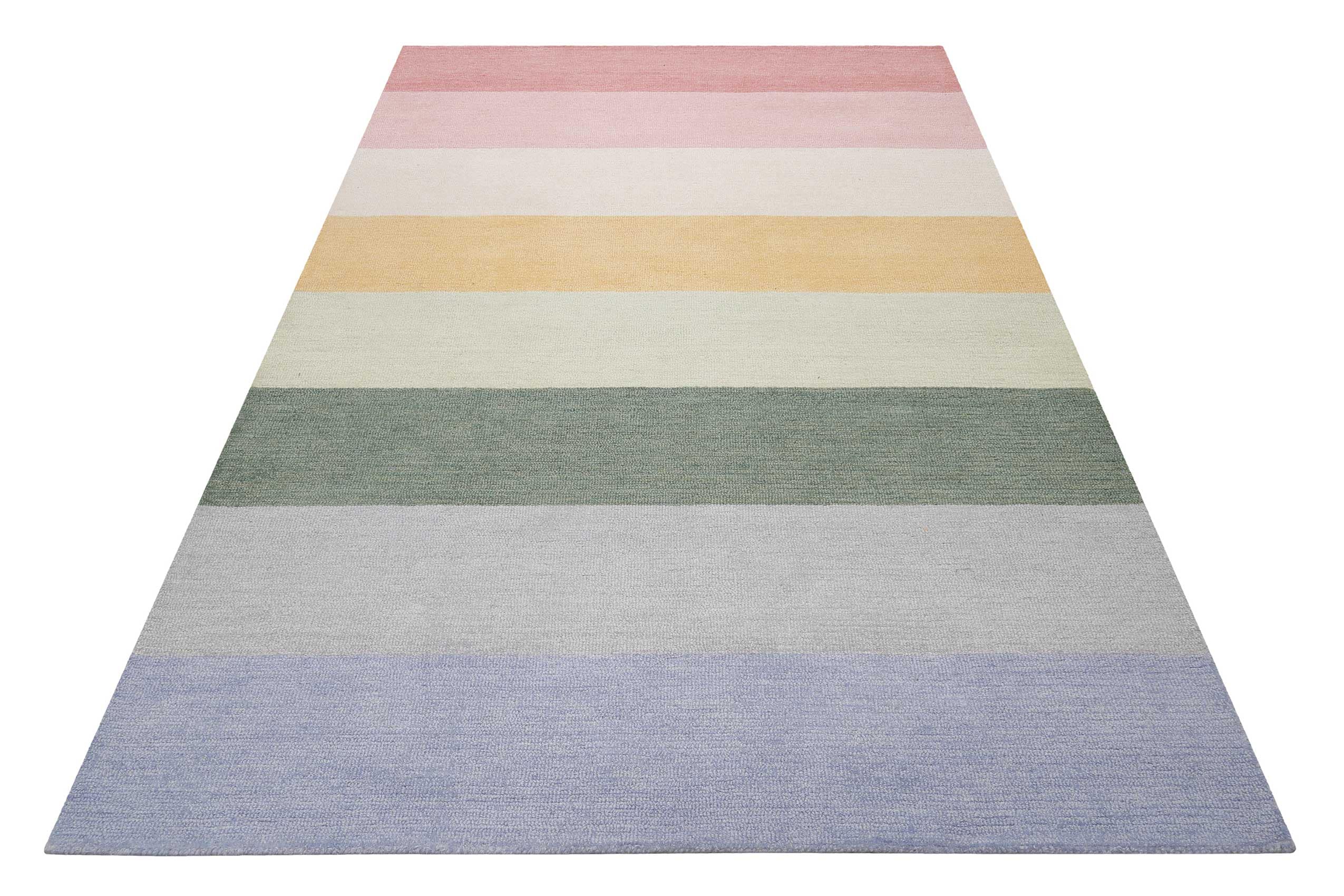 Kinderteppich SMART KIDS "Lio", bunt (pastell bunt), B:80cm H:1,2mm L:150cm, Wolle, Teppiche, Kinderteppich, handgetuftet aus Naturfasern, bunte pastellige Streifen, Kinderzimmer