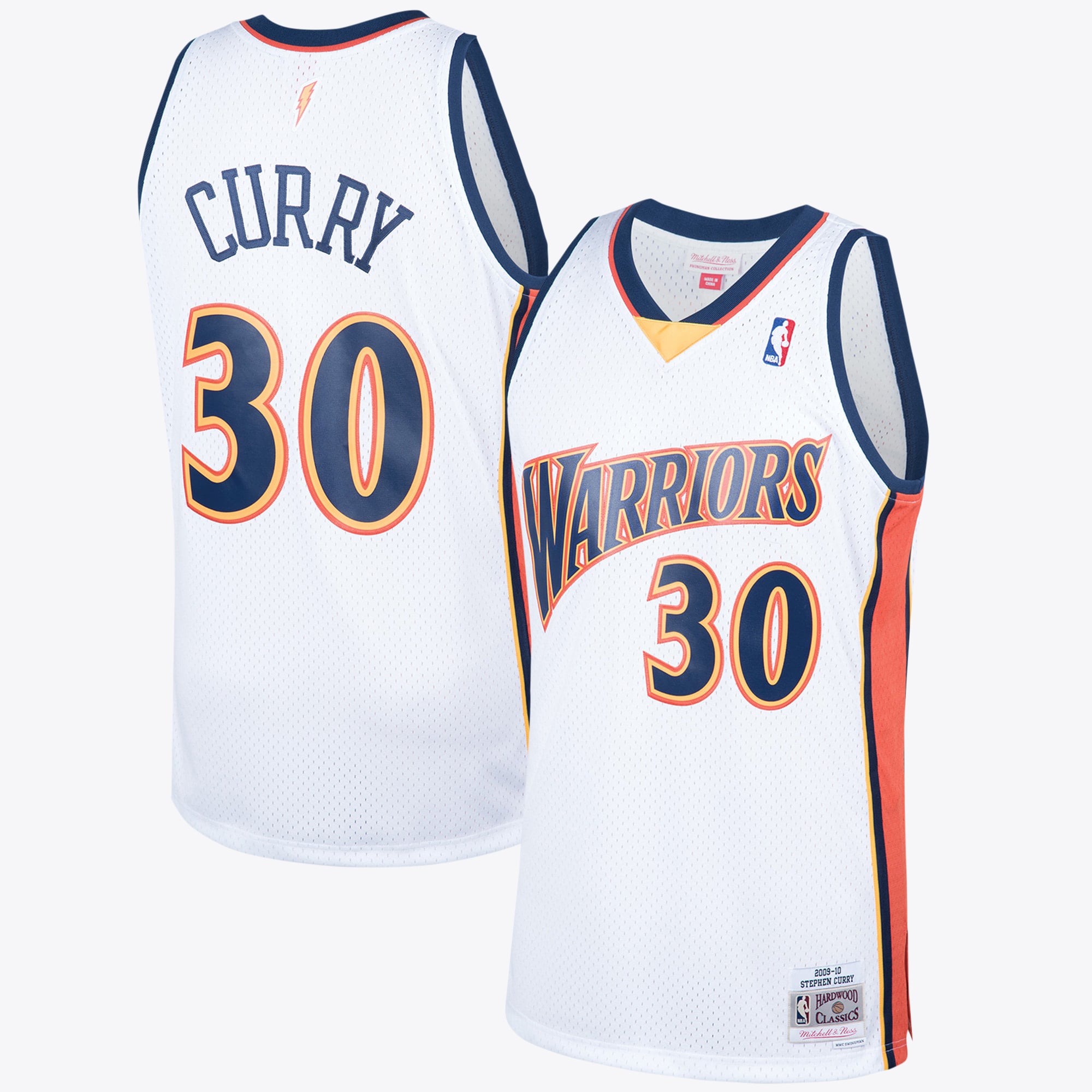 Maillot Swingman Domicile Hardwood Classics Golden State Warriors 2009 Mitchell & Ness – Blanc – Steph Curry - Homme Taille: M