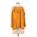 Maeve Long Sleeve Blouse: Crew Neck Cold Shoulder Orange Tops - Women's Size 4