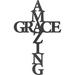 Trinx Amazing Grace Cross Wall Décor Metal in Black | 15" H x 10" W x 0.06" D | Wayfair B2409820D2E2440C8B6343A8442B2CF1
