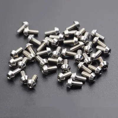One Piece M3 X 4 5 6 8 10 12 14 16 18 20 22mm GR5 TC4 Titanium Alloy Cone Head Screw Bolts Hex