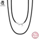 ORSA JEWELS Italian 2-3mm Simple Leather Cord Chain Necklace with 925 Sterling Silver Clasp Fashion