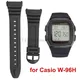 Rubber Watch Band for Casio W-96H Watch Strap Accessories PU Plastic Bracelet with Special Interface