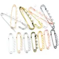 5pcs/lot Safety Pins Brooch Blank Base Brooch Pins 50/80/90mm Pins 3/5 Rings Jewelry Pin for Jewelry