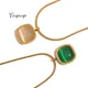 Yhpup Platz Grün Opal Stein Anhänger Tropfen Baumeln Halskette für Frauen Charme Schmuck