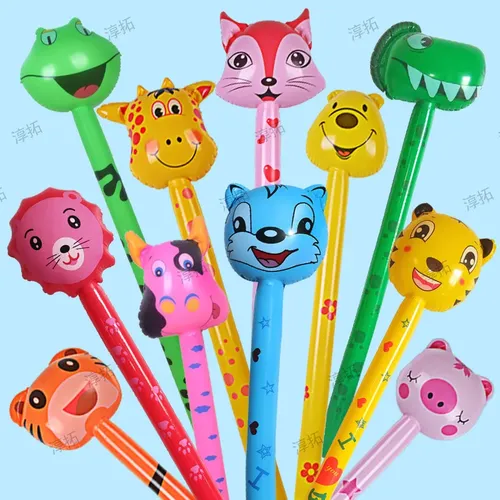 PVC kinder Aufblasbare Spielzeug Tier Kopf Stick Großhandel Aufblasbare Stick Tier Stick Giraffe