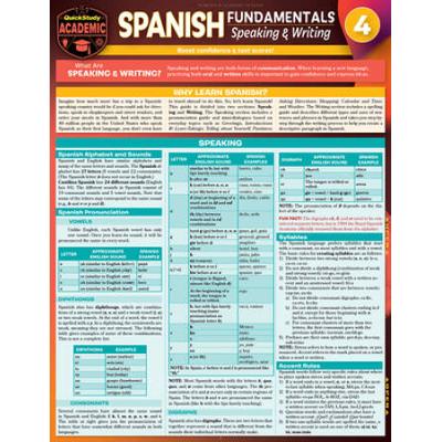 Spanish Fundamentals 4 - Speaking & Writing: A Quickstudy Laminated Reference Guide