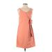 Banana Republic Factory Store Casual Dress - Wrap: Orange Solid Dresses - Women's Size 00 Petite