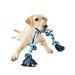 Pawfectpals Indestructible Tough Twisted Dog Chew Pull Rope Teething Toy for Large dogs (5 Knots-Blue)