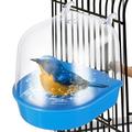 Bird Bath for Cage Clear Bird Cage Hanging Bath Box Small Bird Bathing Tub Bird Cage Accessories for Cockatiel Conure Parakeet