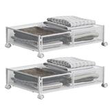 Bracket Under Bed Storage Containers White 1/2PCS Foldable With Wheels Rolling Carbon Steel Originality Foot Locker