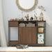 AIEGLE Hidden Cat Litter Box Enclosure Modern Wooden Cat Washroom Indoor with Metal Frame Walnut