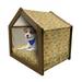 Crabs Pet House Sea Themed Cartoon Style Illustration of Crabs Stars and Shells Pattern Art Outdoor & Indoor Portable Dog Kennel with Pillow and Cover 5 Sizes Pale Coffee by Ambesonne